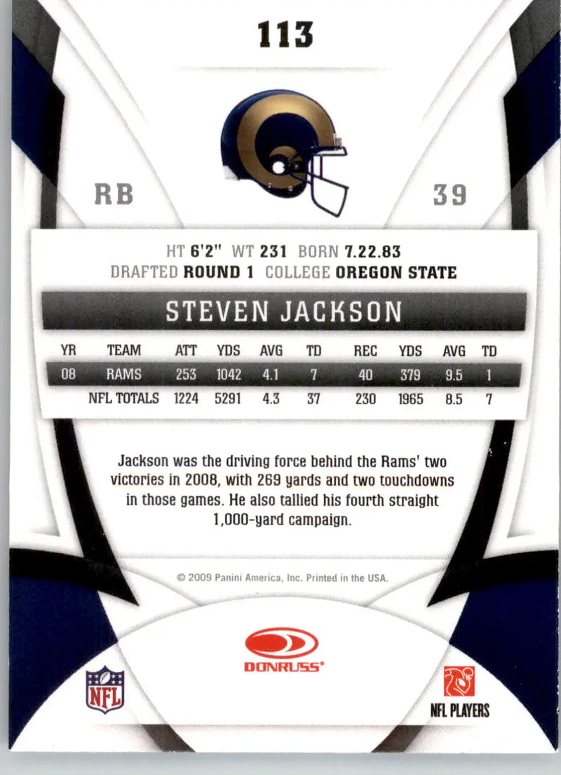 Steven Jackson - 2009 Donruss Certified - #113 - Football - Football Card Single