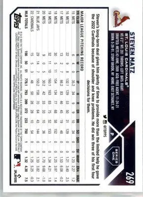 Steven Matz - 2023 Topps - #269 - Baseball - Baseball Card Single