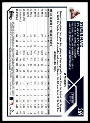 Steven Matz 2023 Topps #269 St. Louis Cardinals - Baseball Card Single