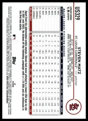 Steven Matz 2024 Topps Update #US329 St. Louis Cardinals - Baseball Card Single