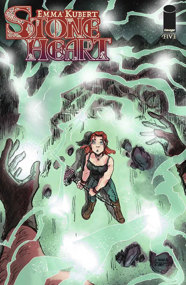 Comic book cover of Stoneheart #5 featuring a figure in dark clothing and green mist