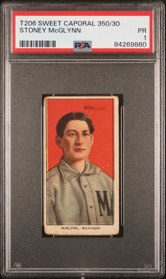 Stoney Mcglynn 1909-11 T206 Sweet Caporal 350/30 PSA 1 Poor - Baseball Card Single