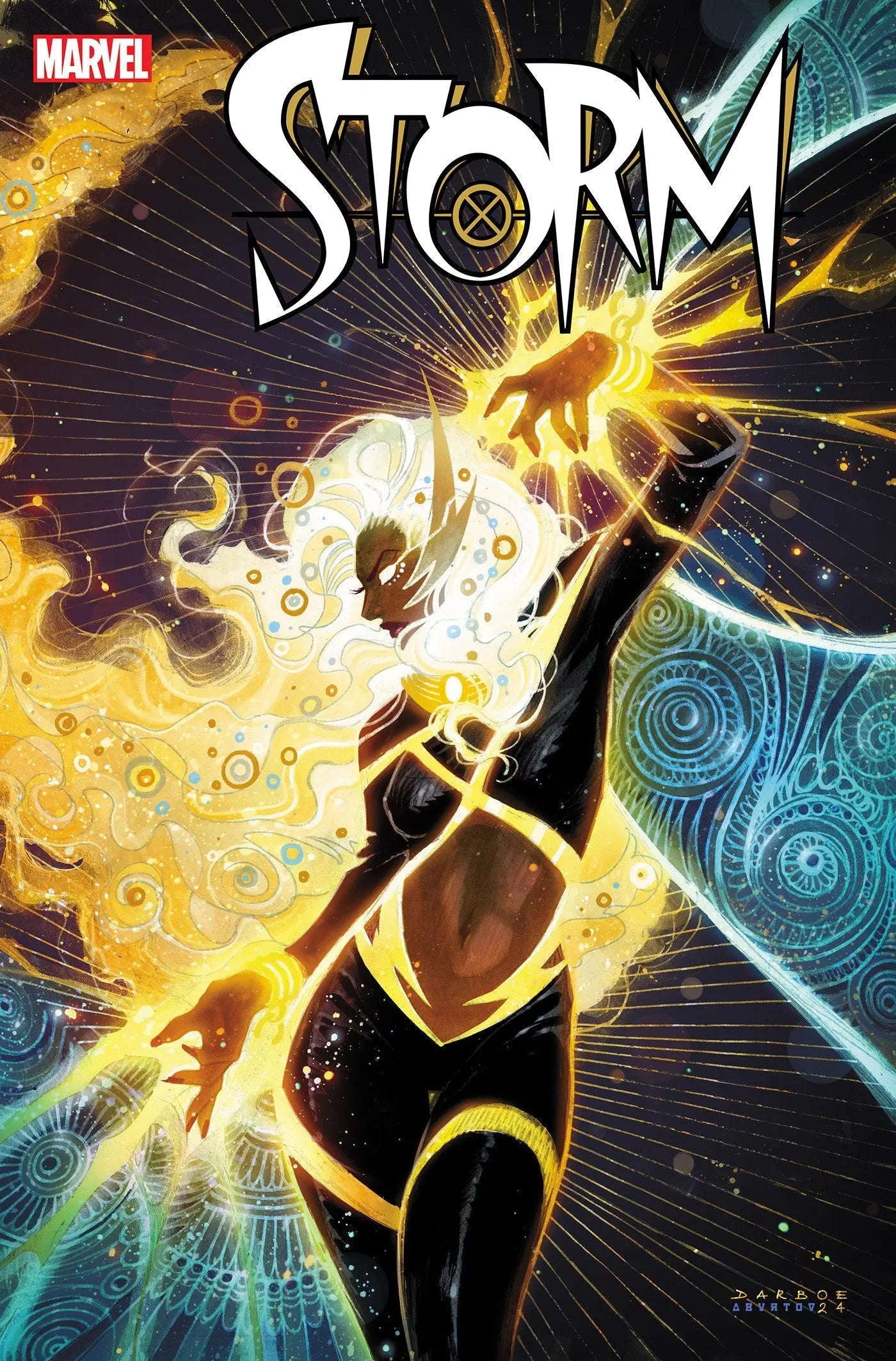 Storm #4 Karen Darboe Variant cover art with Storm wielding lightning powers, perfect for trading cards