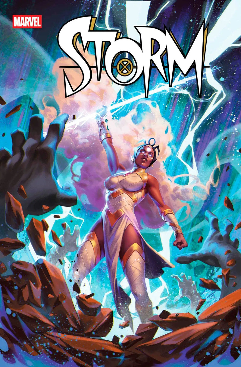 Storm comic book cover featuring cosmic entity and storm sanctuary artwork for Storm #9