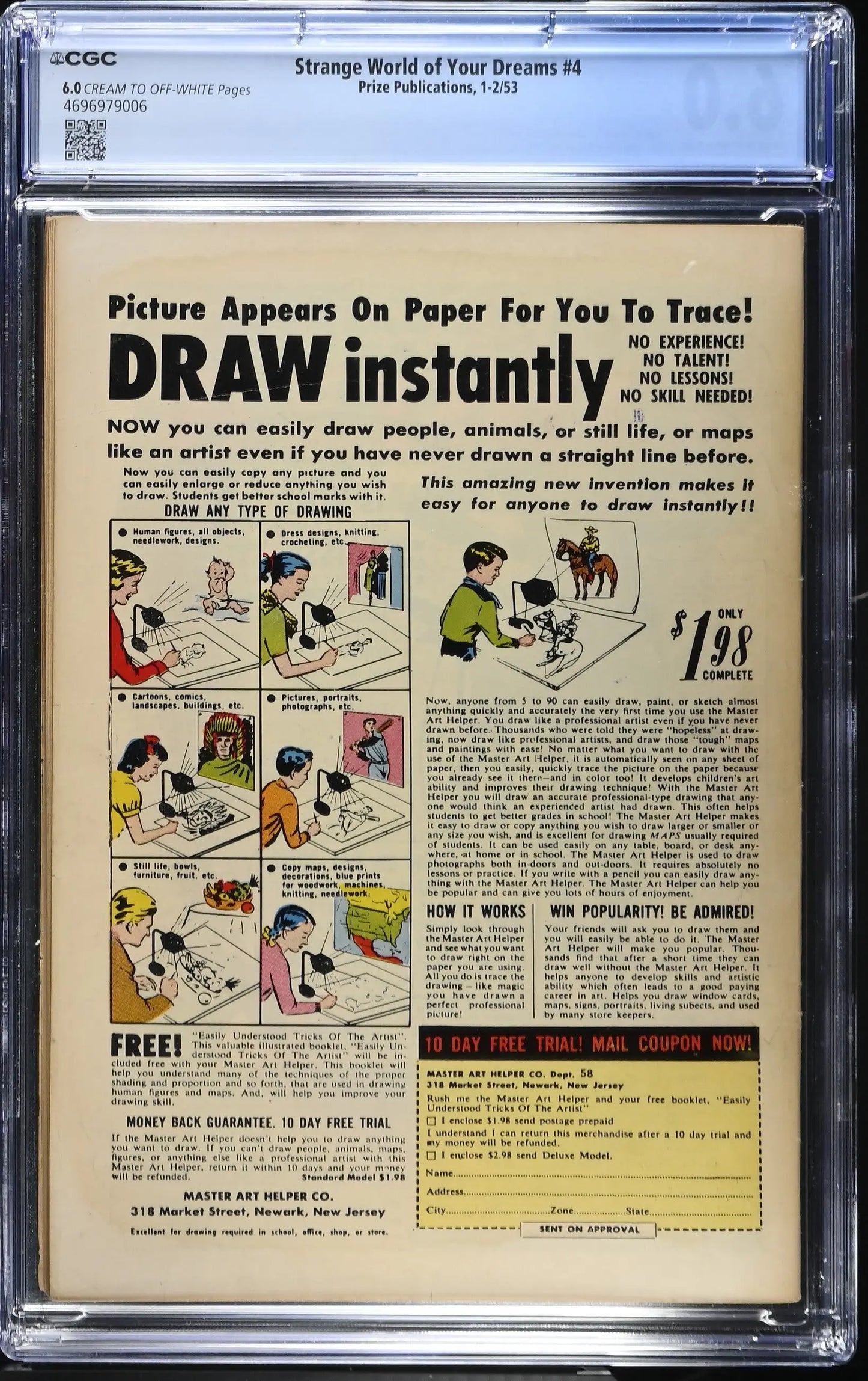 Strange World of Your Dreams #4 (1953) Graded CGC 6.0 FN Jack Kirby Joe Simon - Comic Book