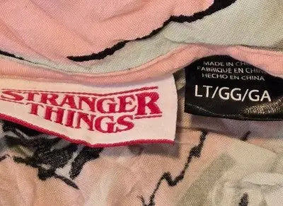 Stranger Things Shirt Mens L Short Sleeve Button Up Abstract Pastel Camp Collar - Apparel