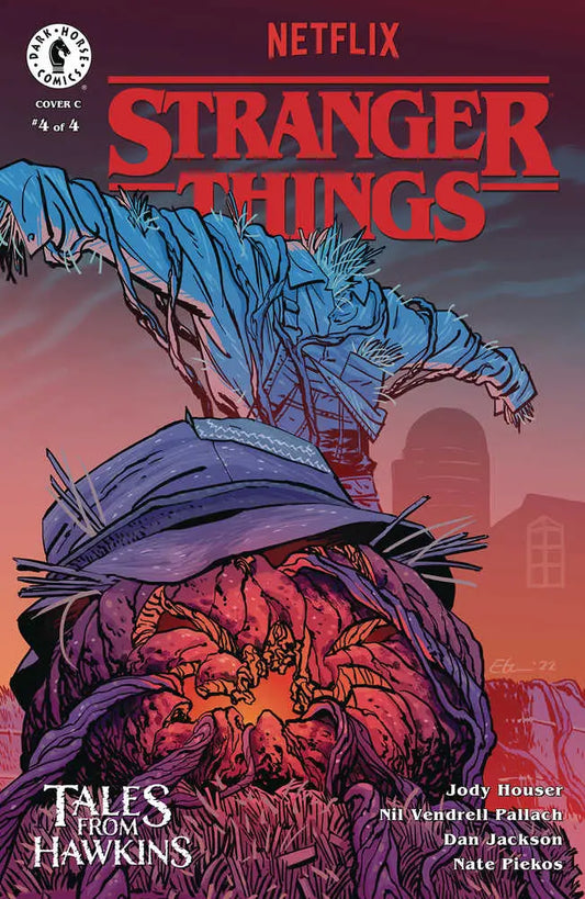 Menacing monster with tentacles in dark hood on Stranger Things Tales From Hawkins cover