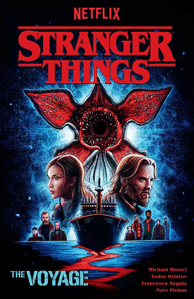 Stranger Things themed movie poster for Stranger Things The Voyage Graphic Novel featuring a Russian scientist