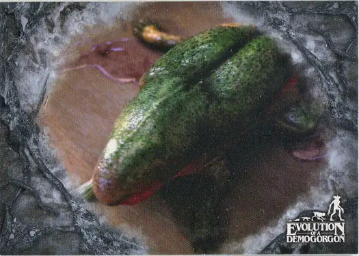 Green vegetable resembling cucumber on Stranger Things Chase Card EV-4 for trading cards