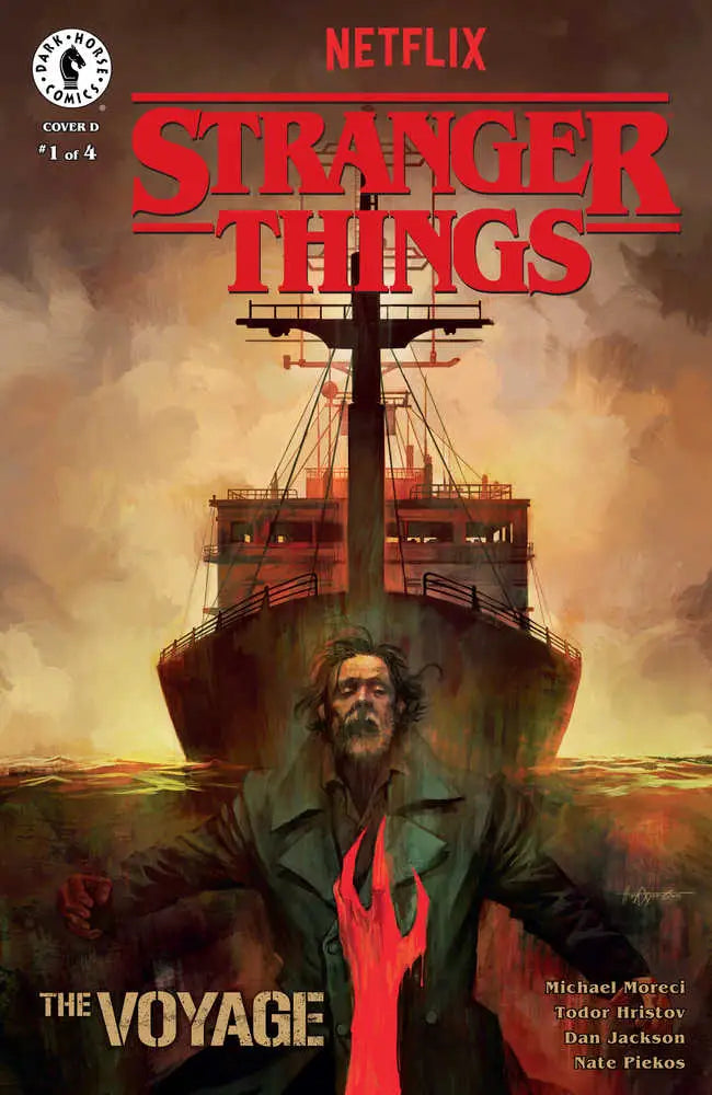 Dark Ship comic book cover from Stranger Things Voyage #1 with red supernatural elements
