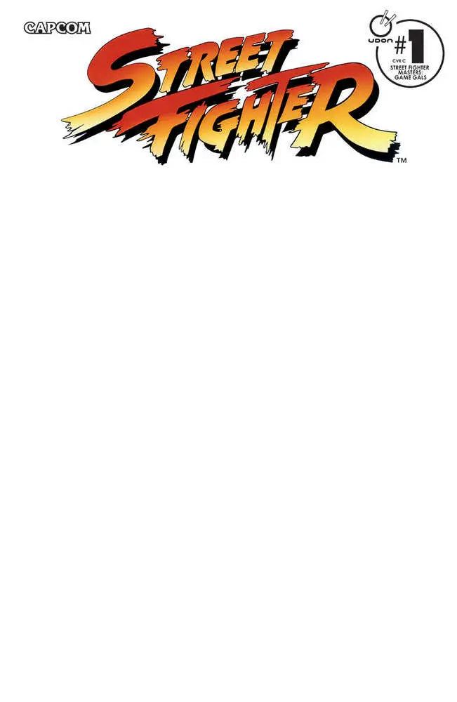 Street Fighter logo in red and yellow on Game Gals #1 Cover C Blank Sketch