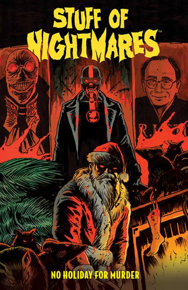 Horror comic book cover featuring red murder slay ride on Stuff Of Nightmares No Holiday For Murder TPB