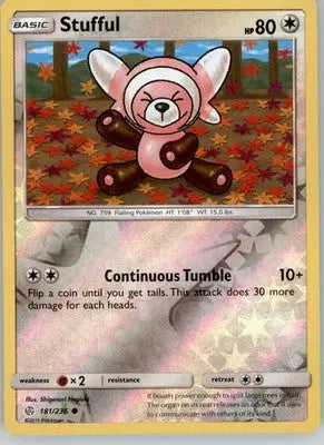 Stufful - Cosmic Eclipse - 181/236 - Reverse Holo LP Pokemon - Pokémon Card Single