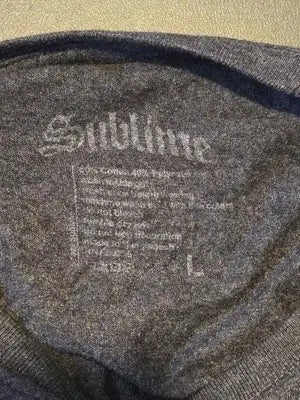Sublime Band T-Shirt Mens L Gray Short Sleeve Sun Logo Washed Vintage Tee - Apparel