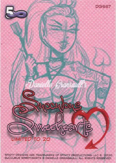 Sketch of a woman with drink on Succubus Sweethearts 5finity Promo Card DGSS7 /20