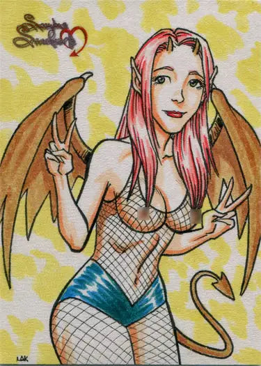 Succubus Sweethearts 5finity 2020 Sketch Card by Lak Lim - Non-Sport Single