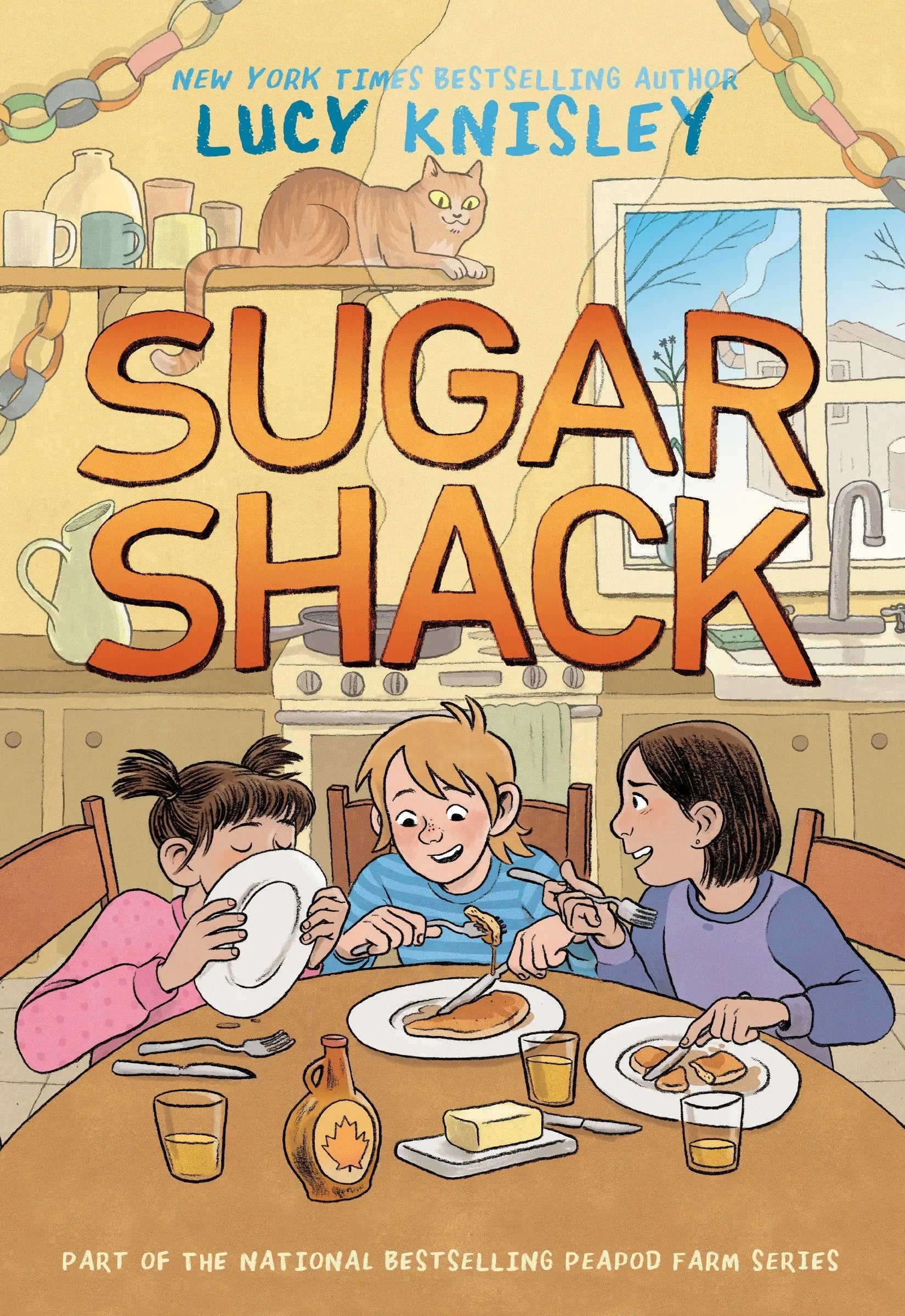 Children’s book with an illustrated cover featuring Peapod Farm and Sugar Shack GN