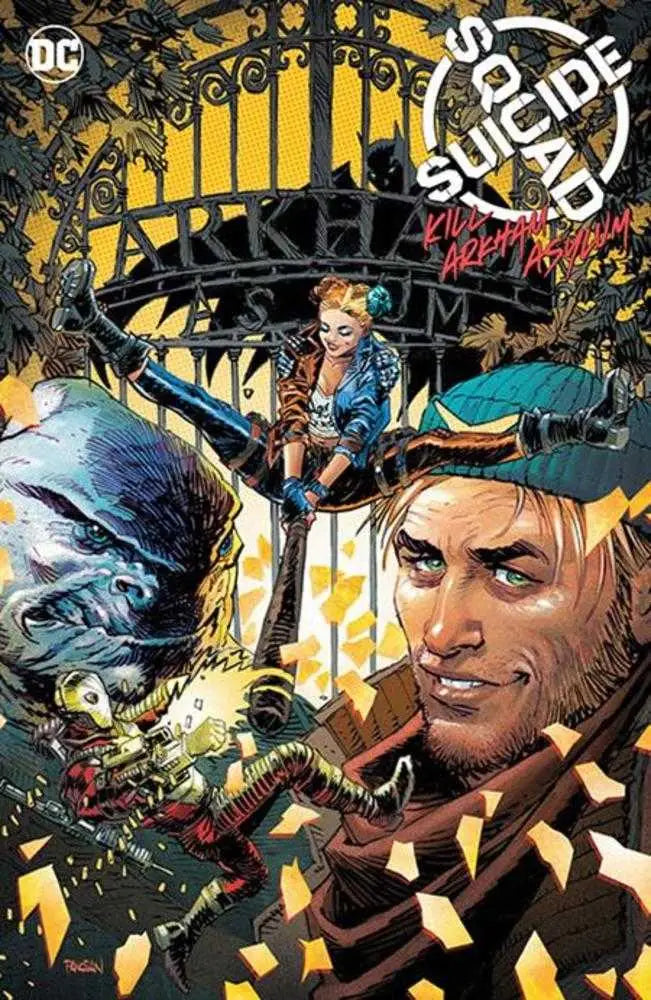 Comic book cover from Suicide Squad Kill Arkham Asylum TPB featuring Arkham Asylum art