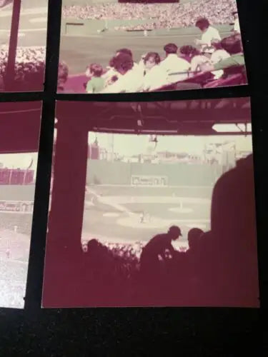 Vintage baseball game photograph featuring the Boston Red Sox at Fenway Park