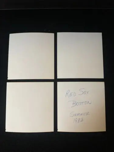 Four blank photographs from the Boston Red Sox Summer 1983 Vintage Fenway Park set
