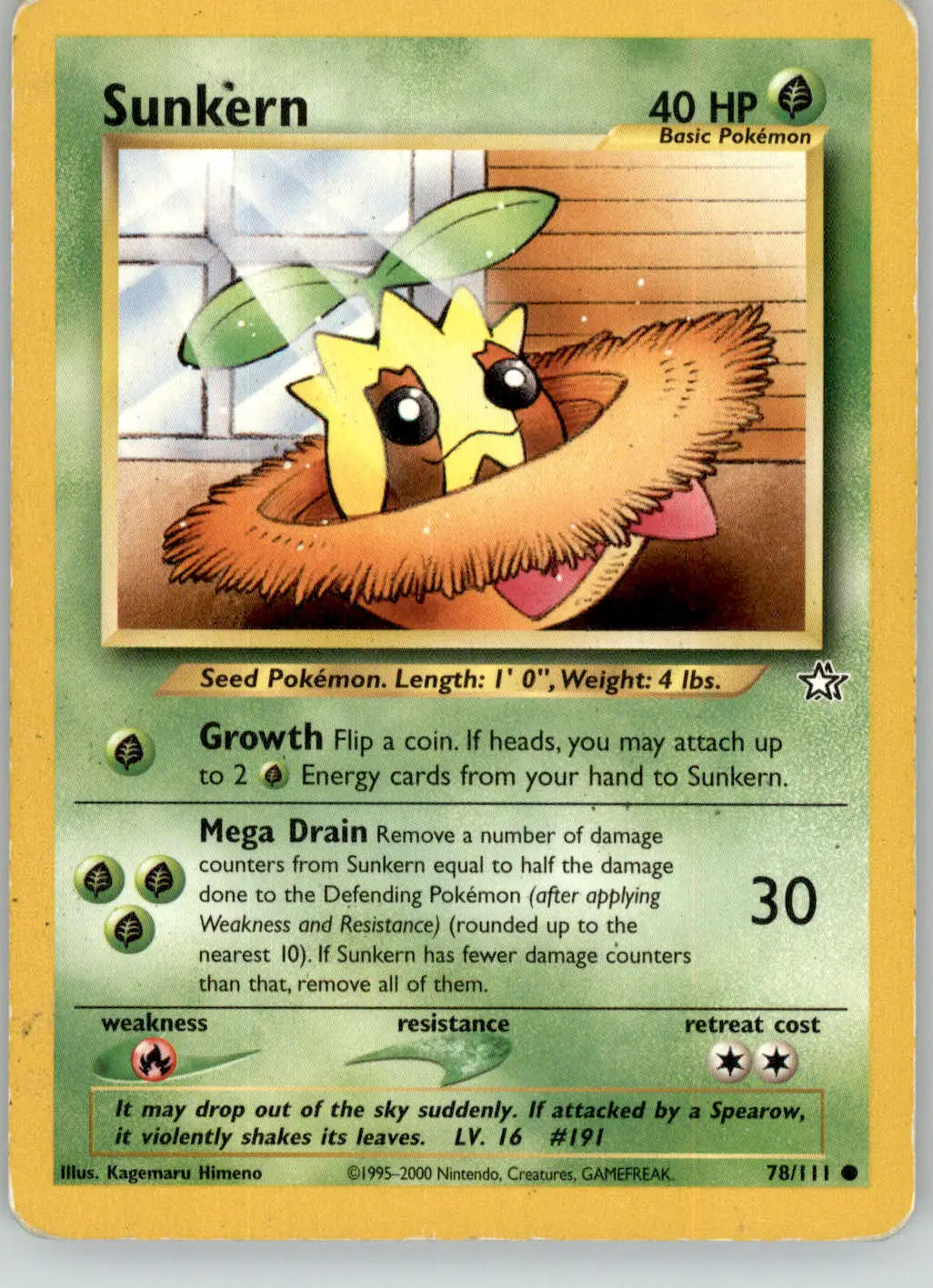 Sunkern - Neo Genesis - 78/111 - Unlimited HP Pokemon - Pokémon Card Single