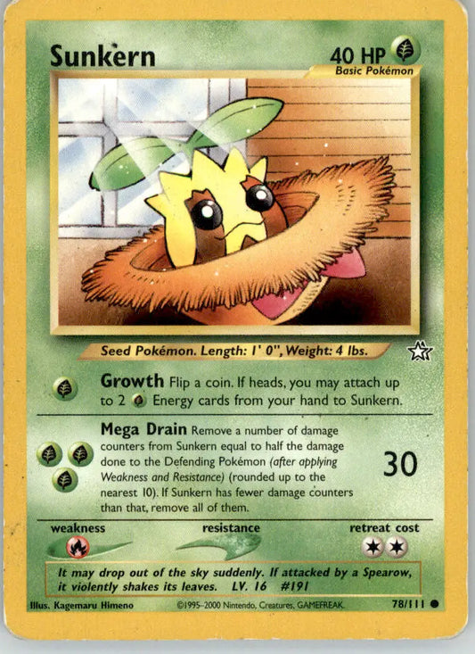 Sunkern - Neo Genesis - 78/111 - Unlimited HP Pokemon - Pokémon Card Single