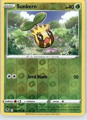Sunkern - SWSH12: Silver Tempest - 005/195 - Reverse Holo LP - Pokémon Card Single
