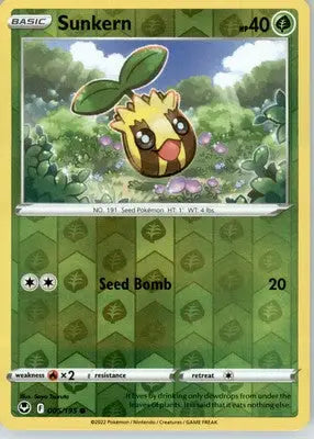 Sunkern - SWSH12: Silver Tempest - Reverse Holo LP - #005/195 - Pokémon Card Single