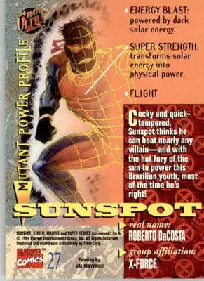 Sunspot - 1994 Ultra X-Men - #27 - Non_sport - Non-Sports Card Single