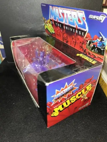 Masters of the Universe Muscle action figure packaging featuring Wind Raider and Skeletor