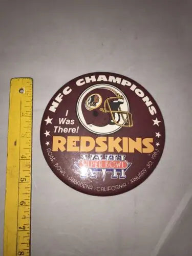 Vintage Washington Redskins NFC Champions button from Super Bowl XVII January 30, 1983