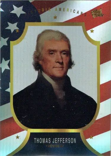 Portrait of a man in a black coat with long gray hair against an American flag for promotional card