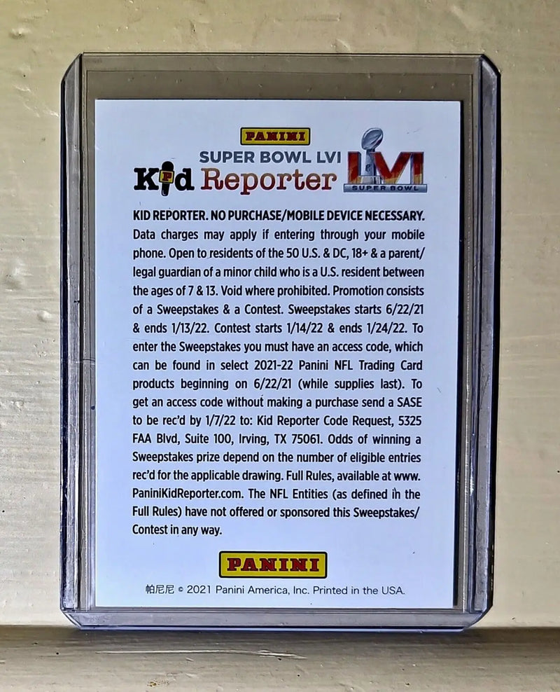 Superbowl LVI Kid Reporter 2021 Panini Special Collectors Card - Football Card Single