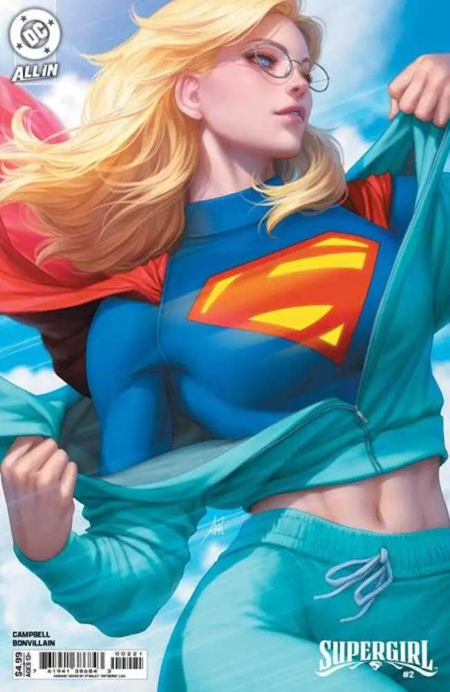 Supergirl comic book cover Supergirl #2 Cover B Stanley Artgerm Lau card stock variant