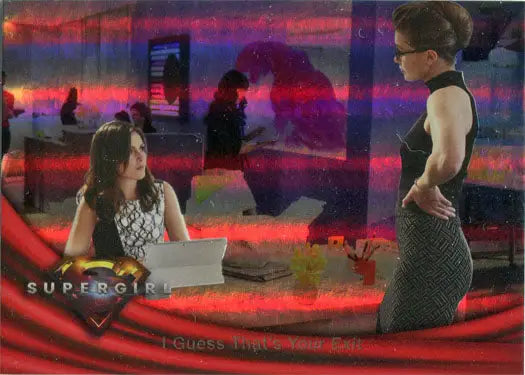 Holographic Supergirl Season 1 Rainbow Foil Board Base Variant Card 56 display