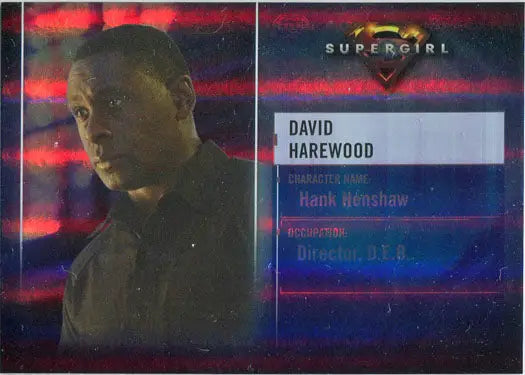 Trading card of David Harewood from Supergirl in rainbow foil board design
