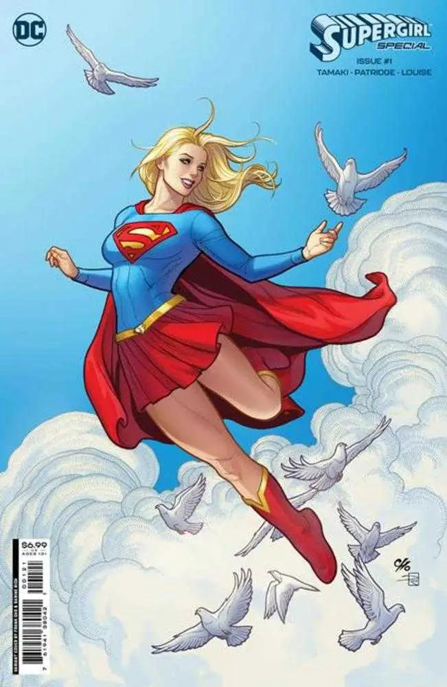 Supergirl soars through clouds with doves on Supergirl Special #1 Frank Cho variant trading card