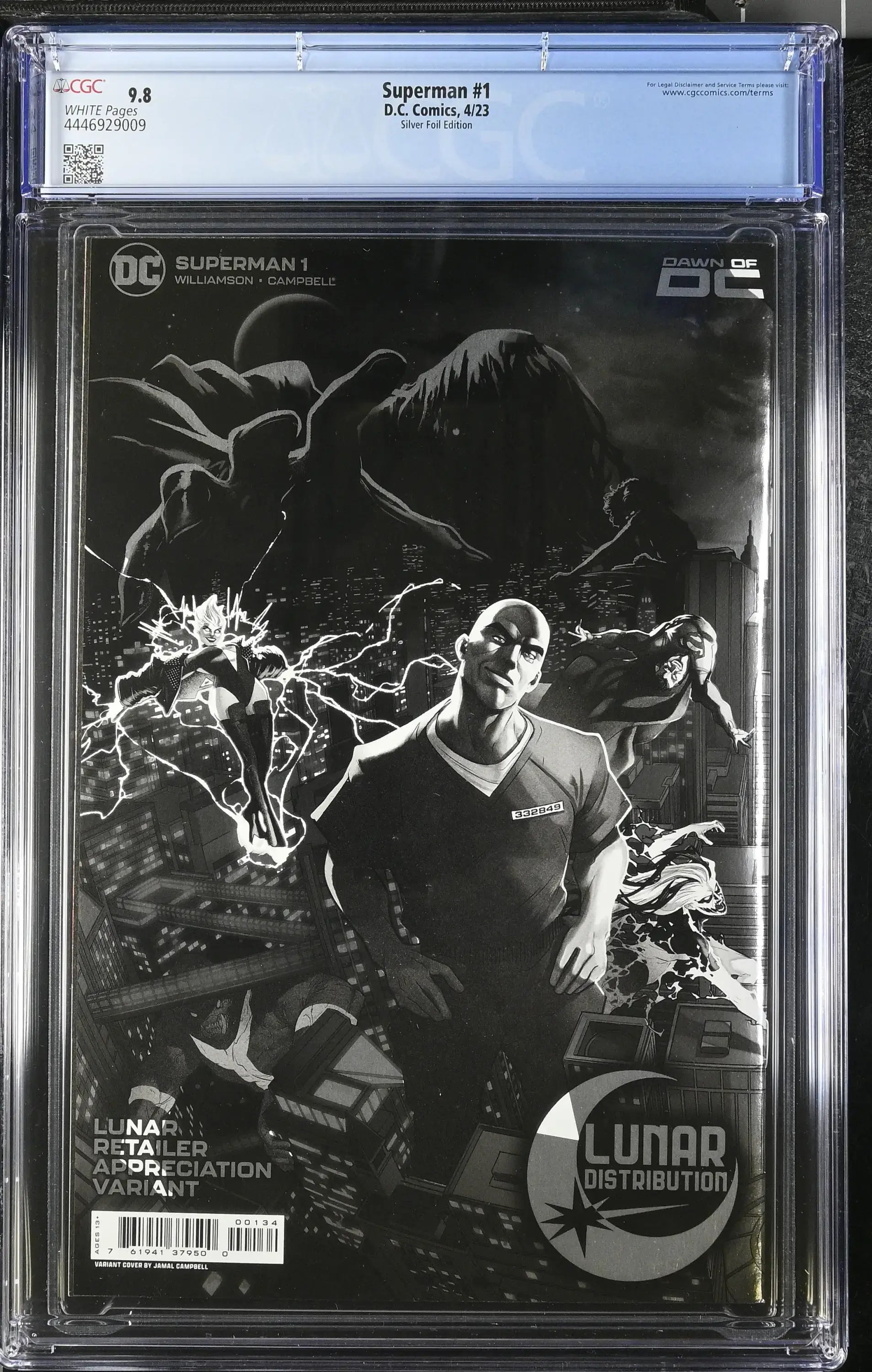 Superman #1 Graded CGC 9.8 Lunar Retailer Appreciation Variant Silver Foil - Comic Book