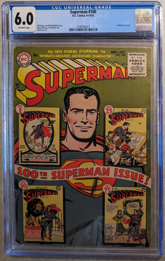 Superman (1st Series) #100 Graded CGC 6.0 1955 Anniversary Issue - Comic Book