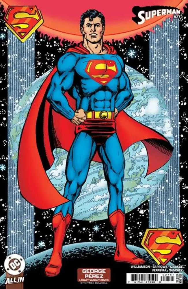 Superman comic book cover featuring Lex Luthor, Cover F George Perez Legacy Card Stock Variant
