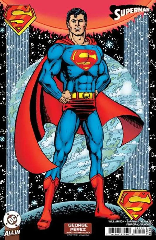 Superman comic book cover featuring Lex Luthor, Cover F George Perez Legacy Card Stock Variant