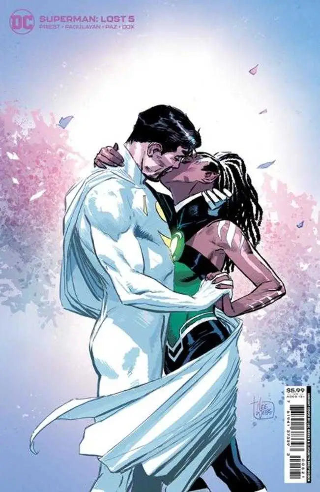 Romantic Superman Lost #5 comic cover features a passionate kiss among butterflies