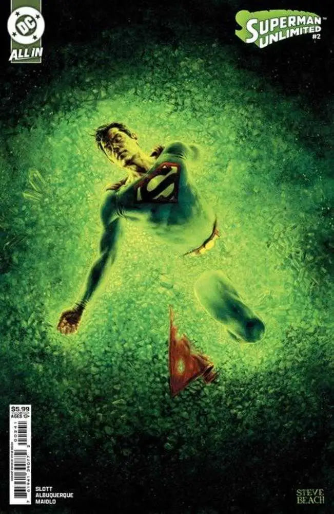 Superman comic book cover featuring Steve Beach Card Stock Variant for Superman Unlimited #2
