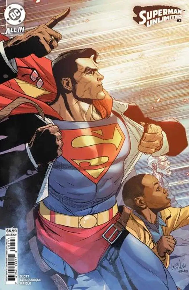 Superman Unlimited #3 Cover B Leinil Francis Yu comic book revealing Superman costume