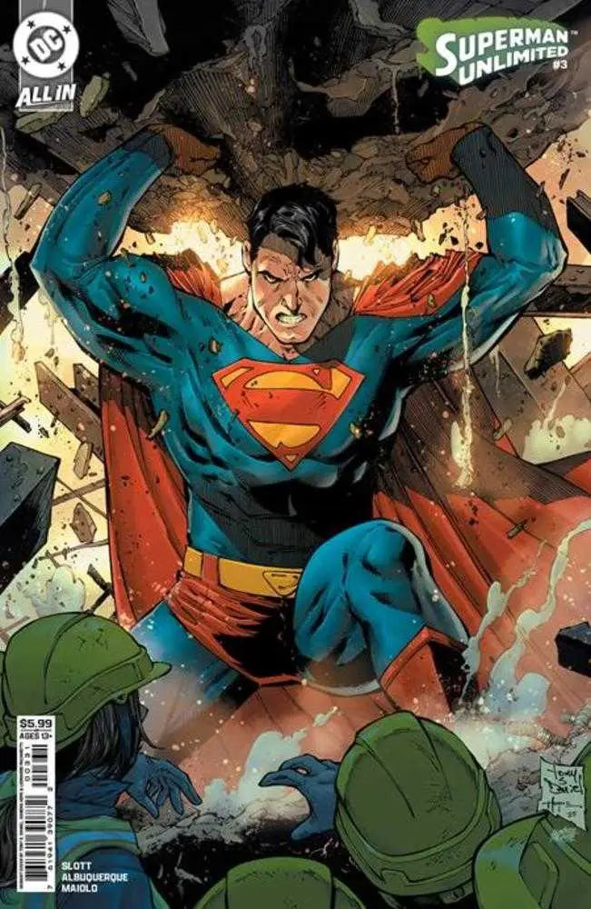 Superman Unlimited #3 Cover C Tony S Daniel Card Stock comic book with Superman holding debris