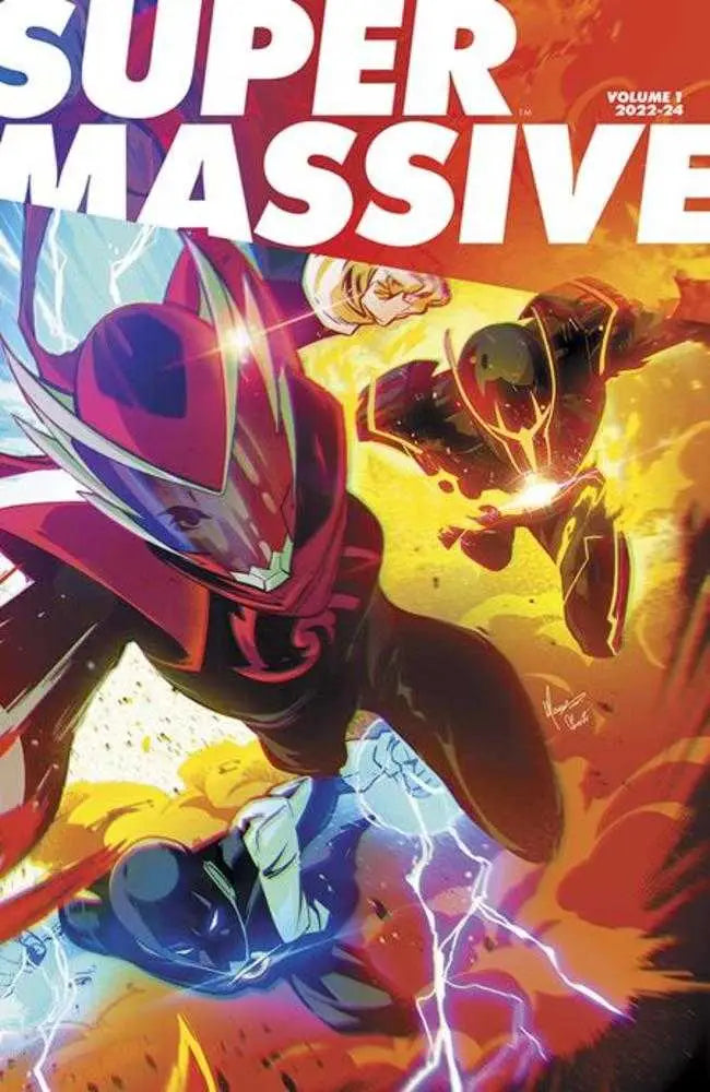 Comic book cover for Supermassive TP Volume 01 showcasing vibrant superhero artwork