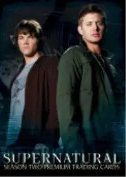 Promotional poster for Supernatural featuring leads on Supernatural Season 2 promo card