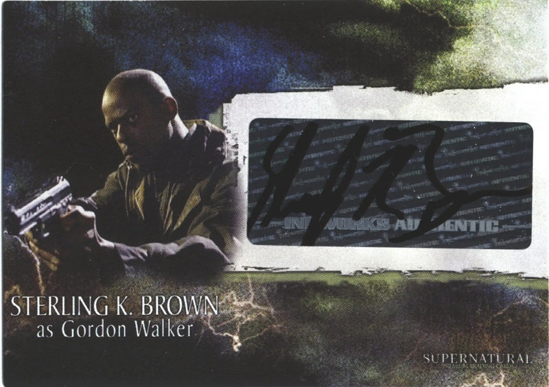 Autograph card of Supernatural character holding a gun from Season 3 trading cards