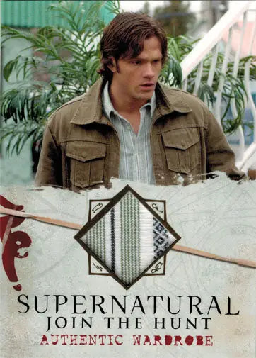 Man in tan jacket amidst foliage, showcasing Sam Winchester costume wardrobe style