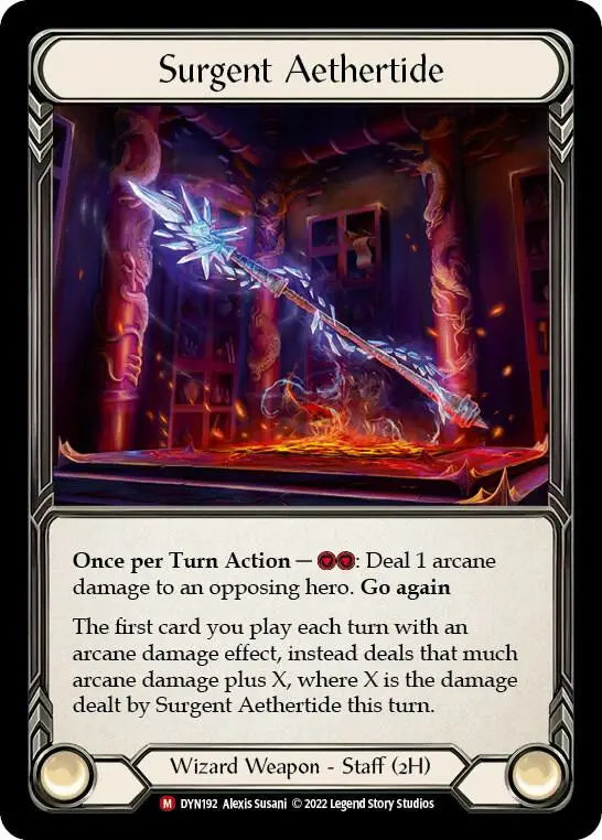 Surgent Aethertide - Dynasty - DYN192 - Rainbow Foil NM Flesh and Blood - TCG Card Single